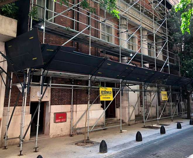 Scaffolding pedestrian protection